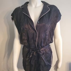 Victoria's Secret Satin Logo Lounge Wear Romper Pajamas